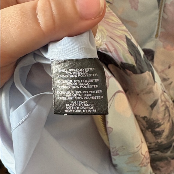 Tahari ASL Pastel Watercolor Floral Brocade A-Line Fit & Flare Dress Size 6 - Picture 9 of 10